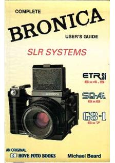 Bronica SQ Ai manual. Camera Instructions.